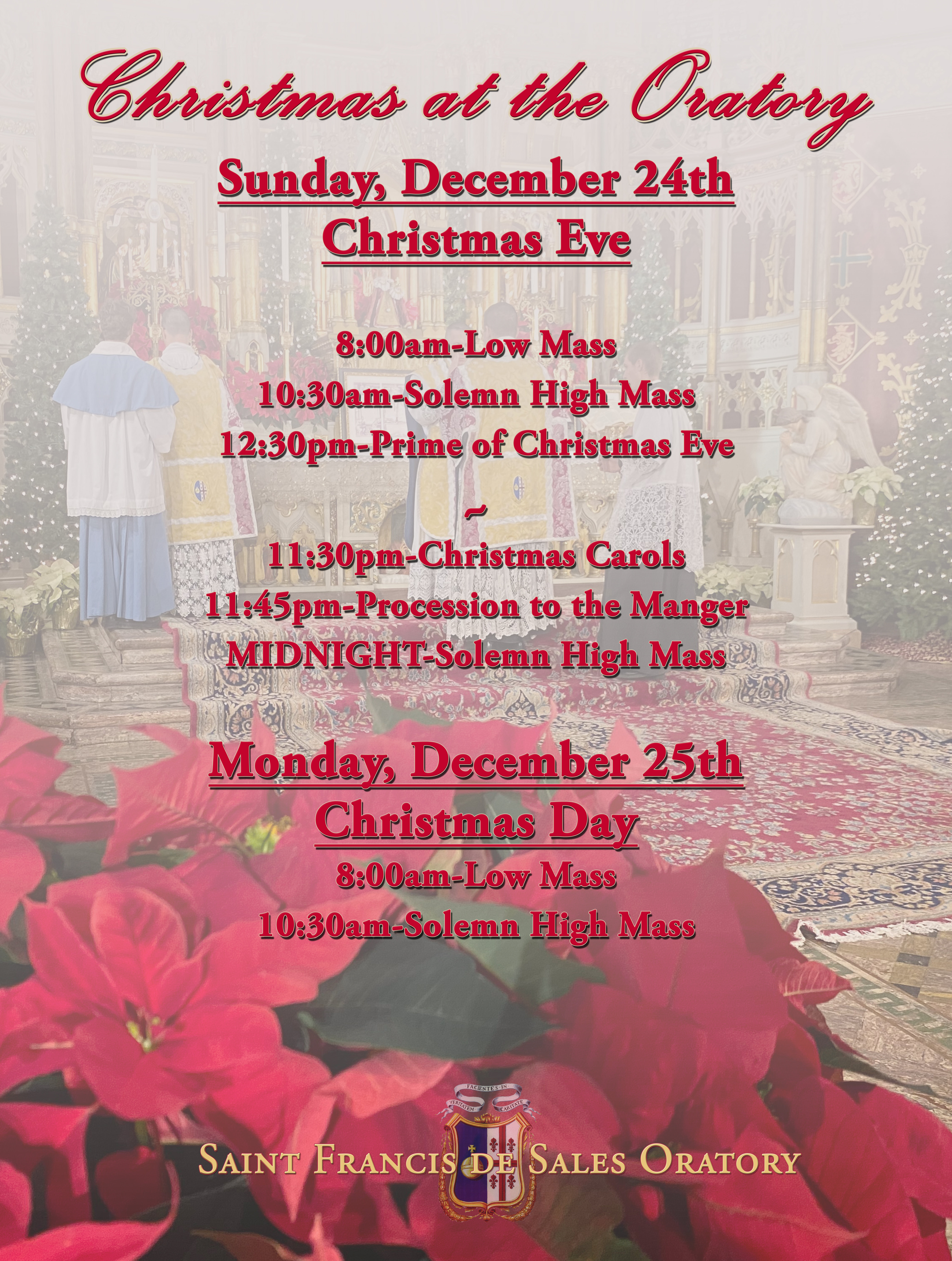 Large poster Christmas Schedule 2023